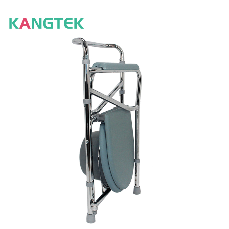 Kangtek Foldable steel adjustable shower toilet beside commode chair portable toilet seat