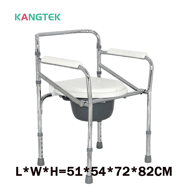 Kangtek Foldable steel adjustable shower toilet beside commode chair portable toilet seat