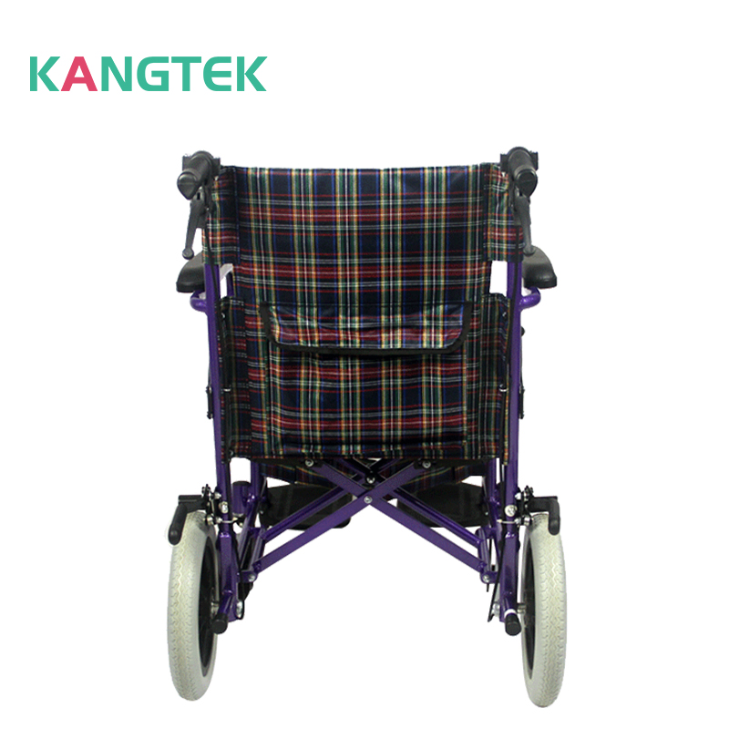 Aluminum alloy manual portable folding wheelchair para sa mga taong may kapansanan sa bahay