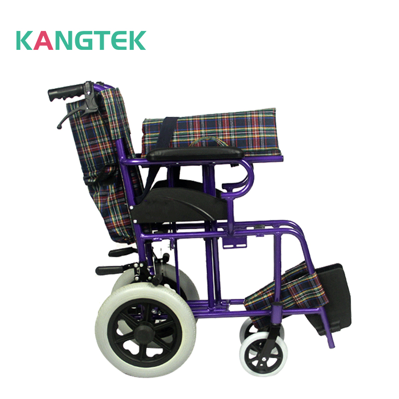 Aluminum alloy manual portable folding wheelchair para sa mga taong may kapansanan sa bahay