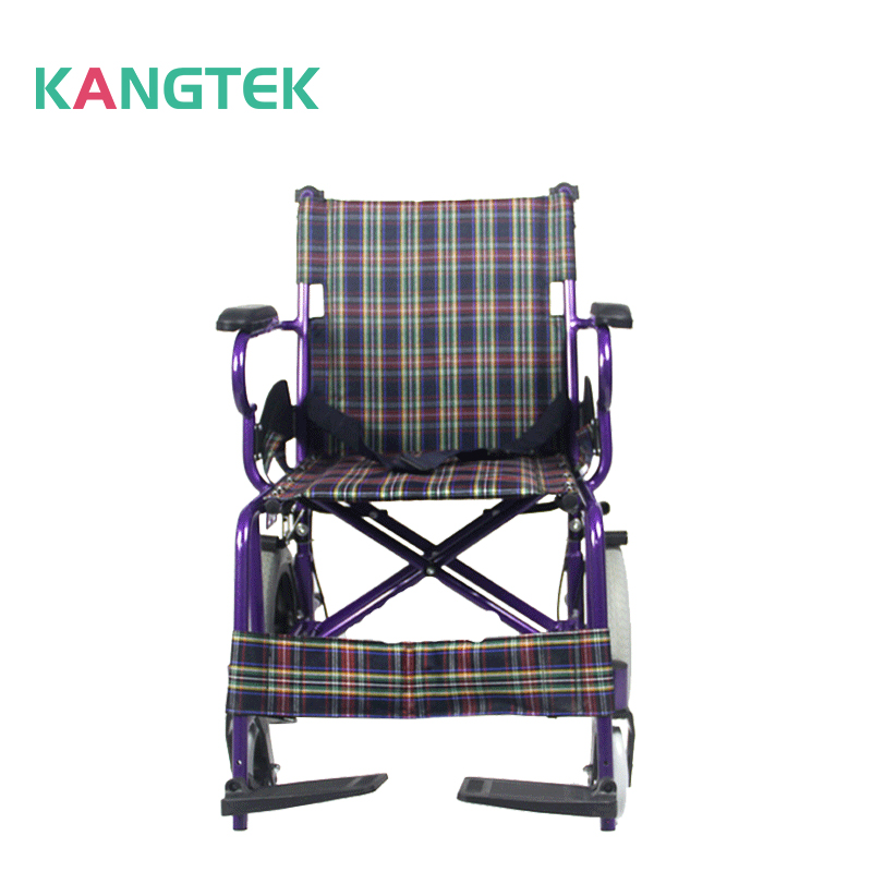 Aluminum alloy manual portable folding wheelchair para sa mga taong may kapansanan sa bahay