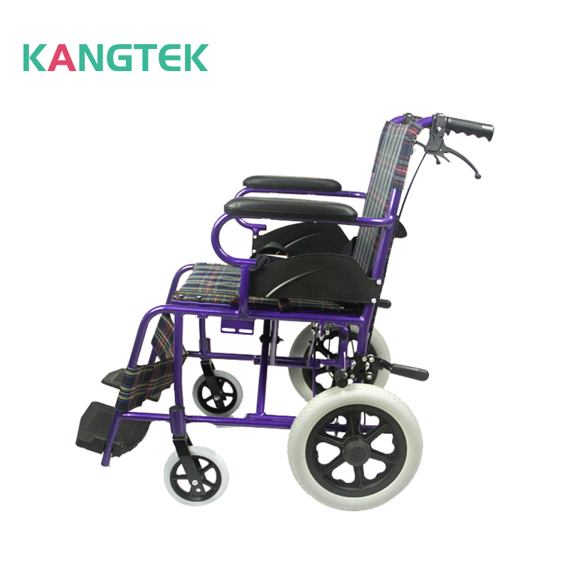 Aluminum alloy manual portable folding wheelchair para sa mga taong may kapansanan sa bahay