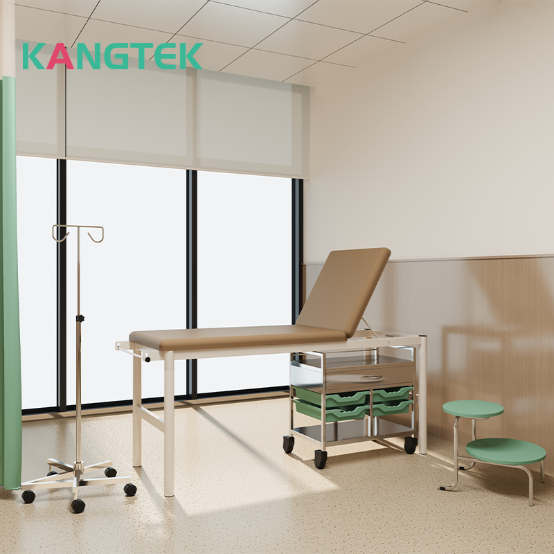 Chariot médical en acier inoxydable Kangtek avec boîte en plastique