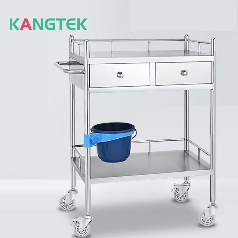 Medical trolley with large capacity drawer for easy sliding