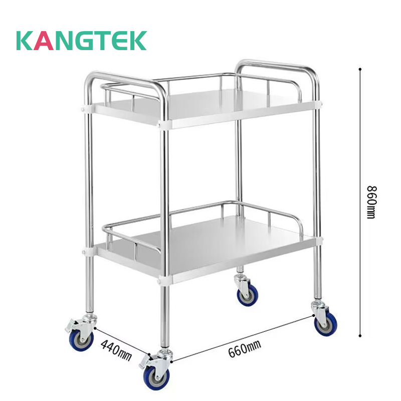 Medical trolley with large capacity drawer for easy sliding