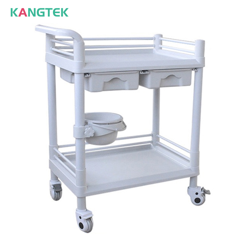 Medical Abs Hospital Nurse Medicine Treatment Plastic Trolley Abs Nursing Cart Hospital Trolley