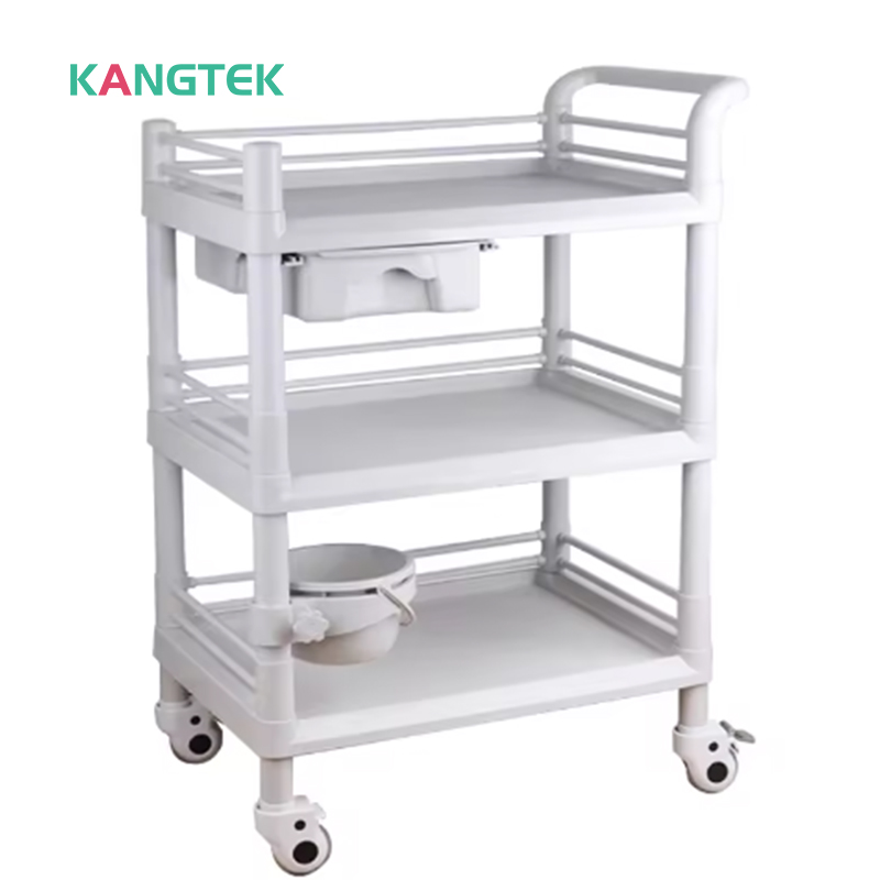 Medical Abs Hospital Nurse Medicine Treatment Plastic Trolley Abs Nursing Cart Hospital Trolley