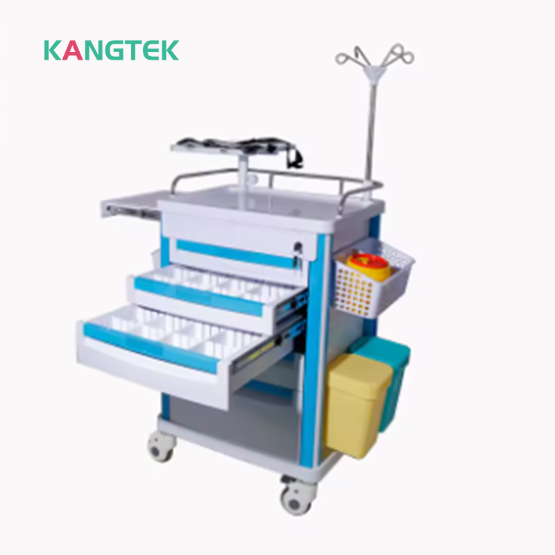 Hospital Equipment ABS Plastic Medical Emergency Trolley