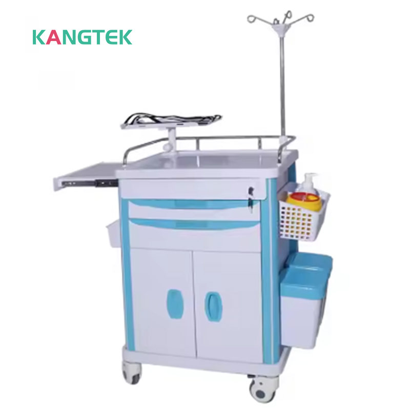 ABS Emergency Cart Medical Emergency Trolley Caters With Big Drawers