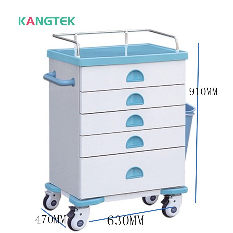 easy clean hospital metal steel medicine service cart dressing changing cart