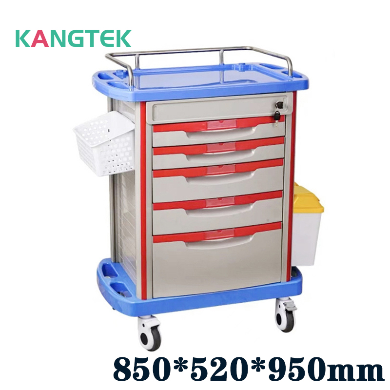 KANGTEK abs 5 drawers drugs trolley for hospital dispensing patients direct deal