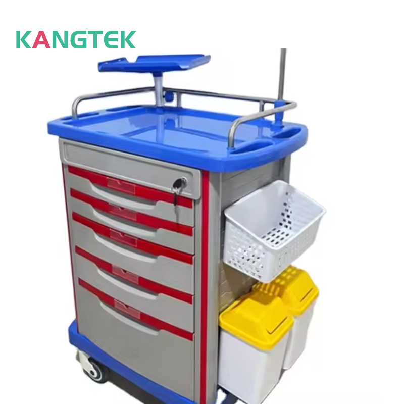 KANGTEK abs 5 drawers drugs trolley for hospital dispensing patients direct deal