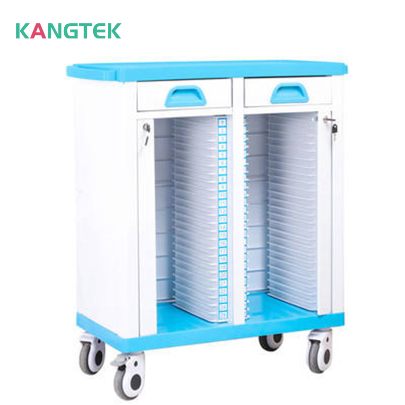 Hospital furniture equipment nurse room medical ABS file trolley