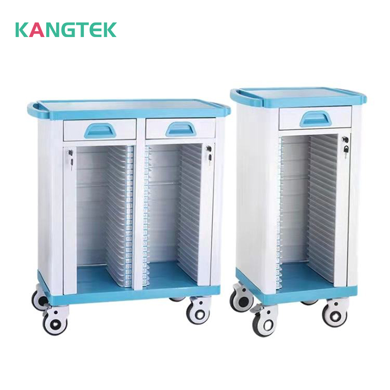 Thickened medical records cart archival medical records cabinet cart case rack single rows of plastic ABS case cart