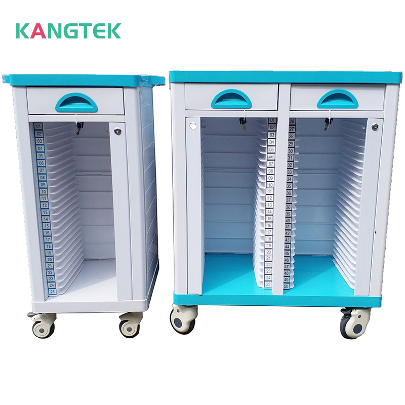 Thickened medical records cart archival medical records cabinet cart case rack single rows of plastic ABS case cart