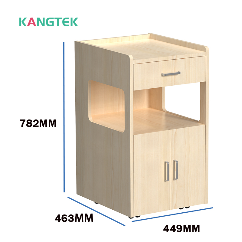 Moderne ziekenhuismeubels nachtkastjes met houten wielen