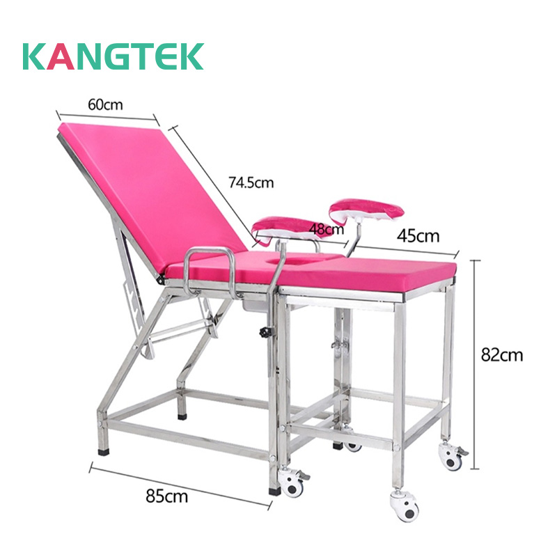 KANGTEK Good quality gynecological stainless steel obstetric delivery bed for hospital