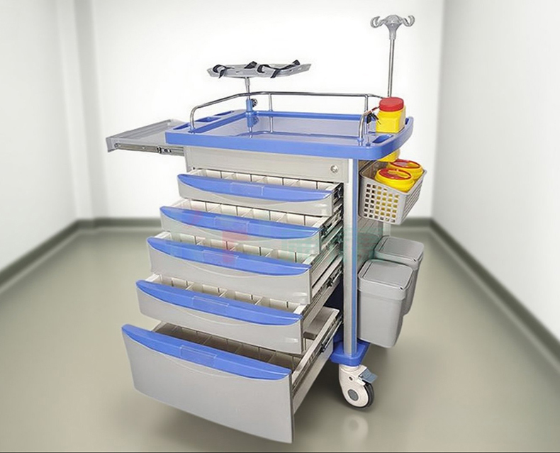 medical trolley with drawers