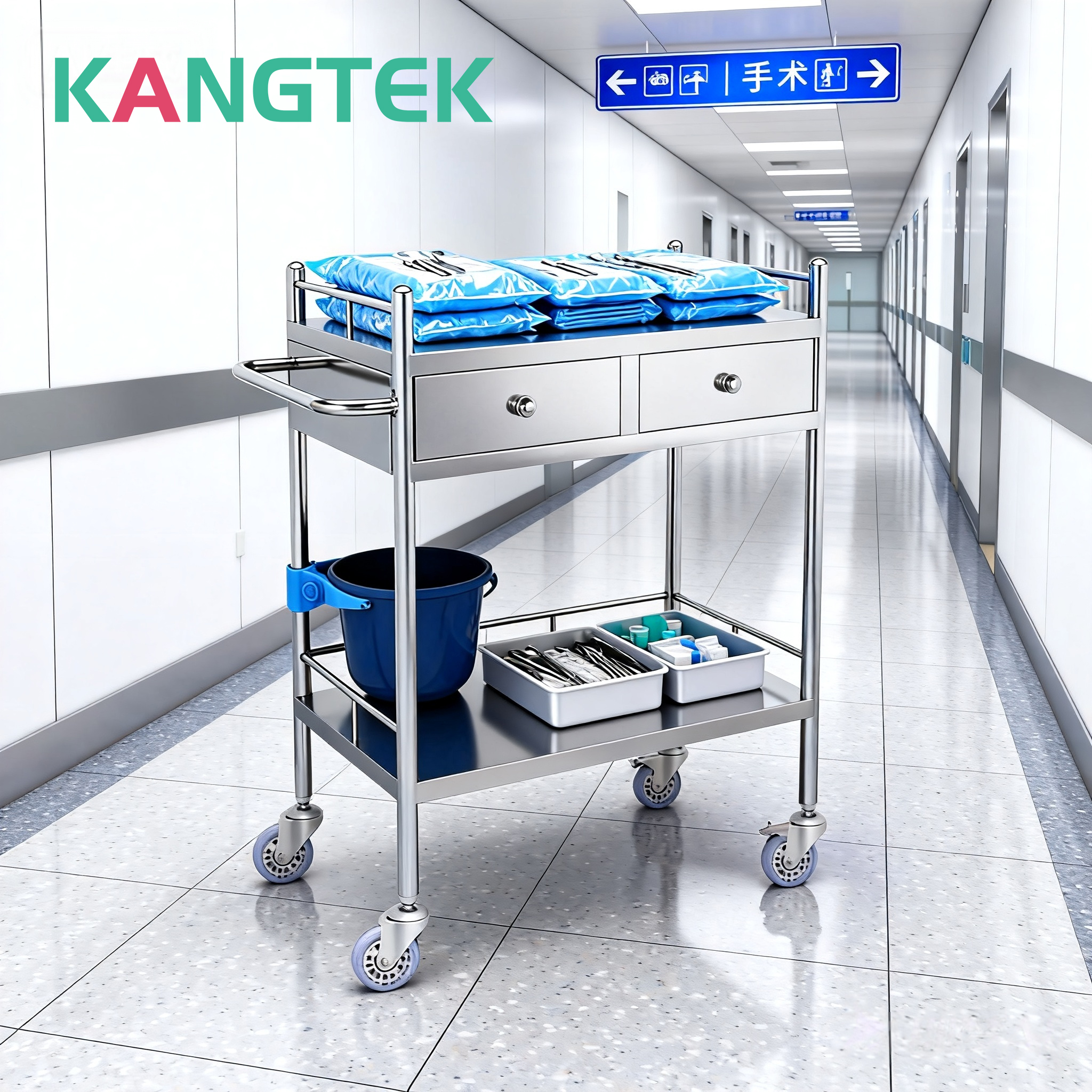 Stainless Steel Medical Trolley