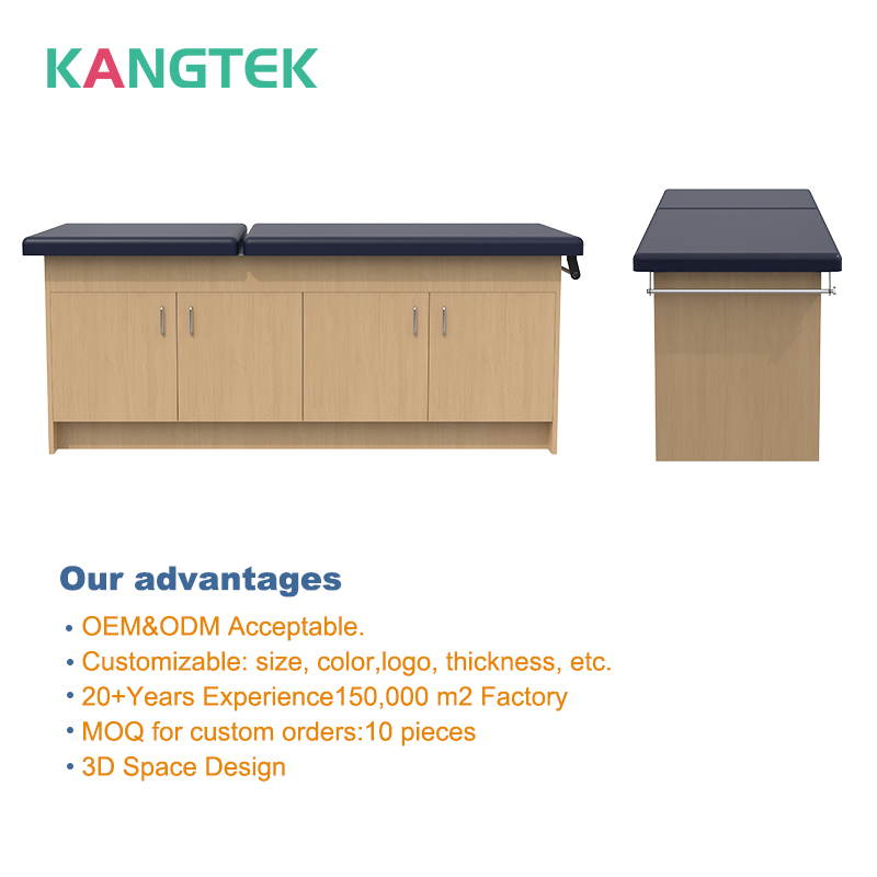 Clinic Examination Table with Cabinet and Open Shelf