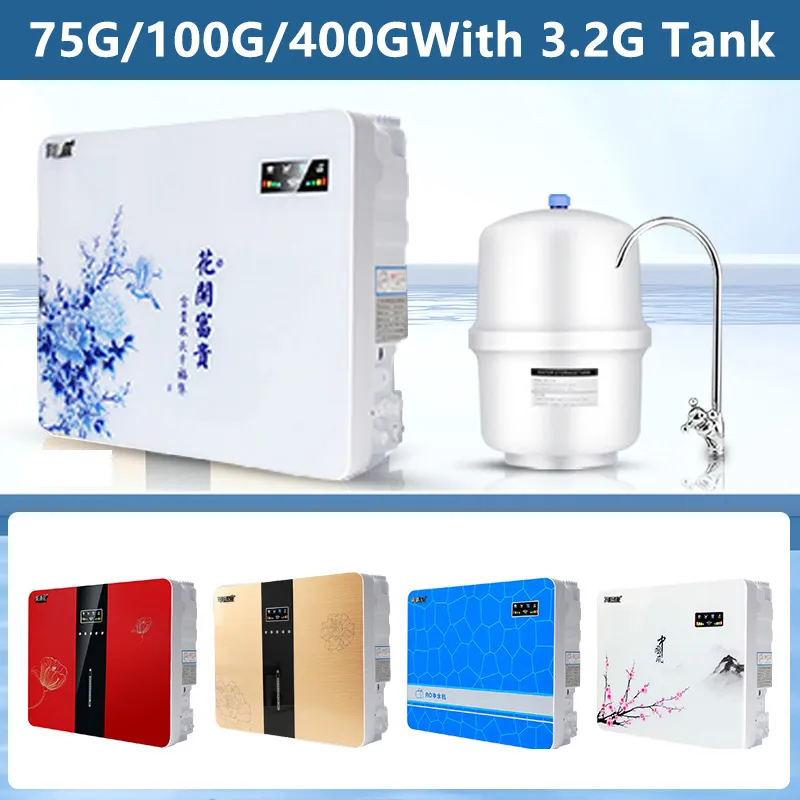 100g/400g High Flow Customizable Under Sink Reverse Osmosis System Water Purifier for Home Drinking