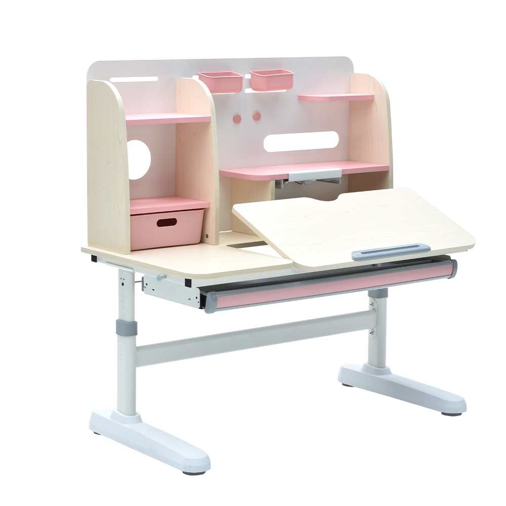 Height Adjustment Children Study Table With Rack And Shelf