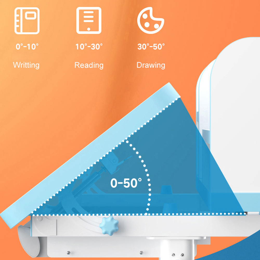 Conjunto ergonômico ajustável de mesa e cadeira de estudo para crianças em altura