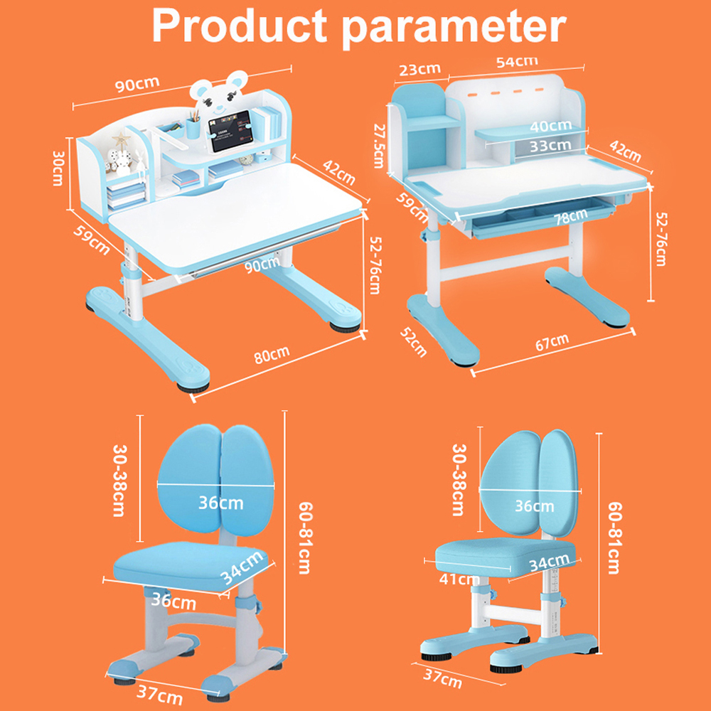 Height Adjustable Ergonomic Children Study Table And Chair Set