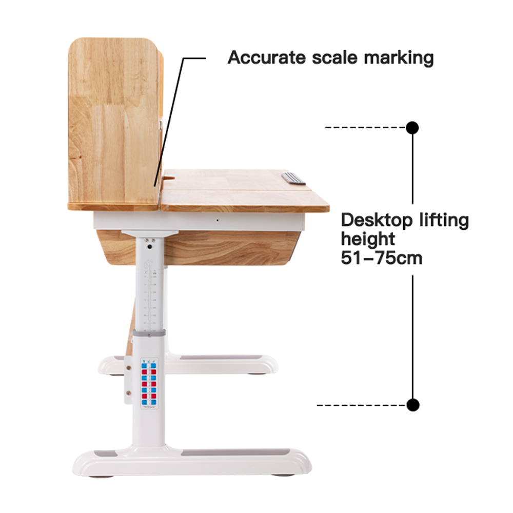 Mesa de lectura elegante ergonómica de madera ajustable en altura para niños