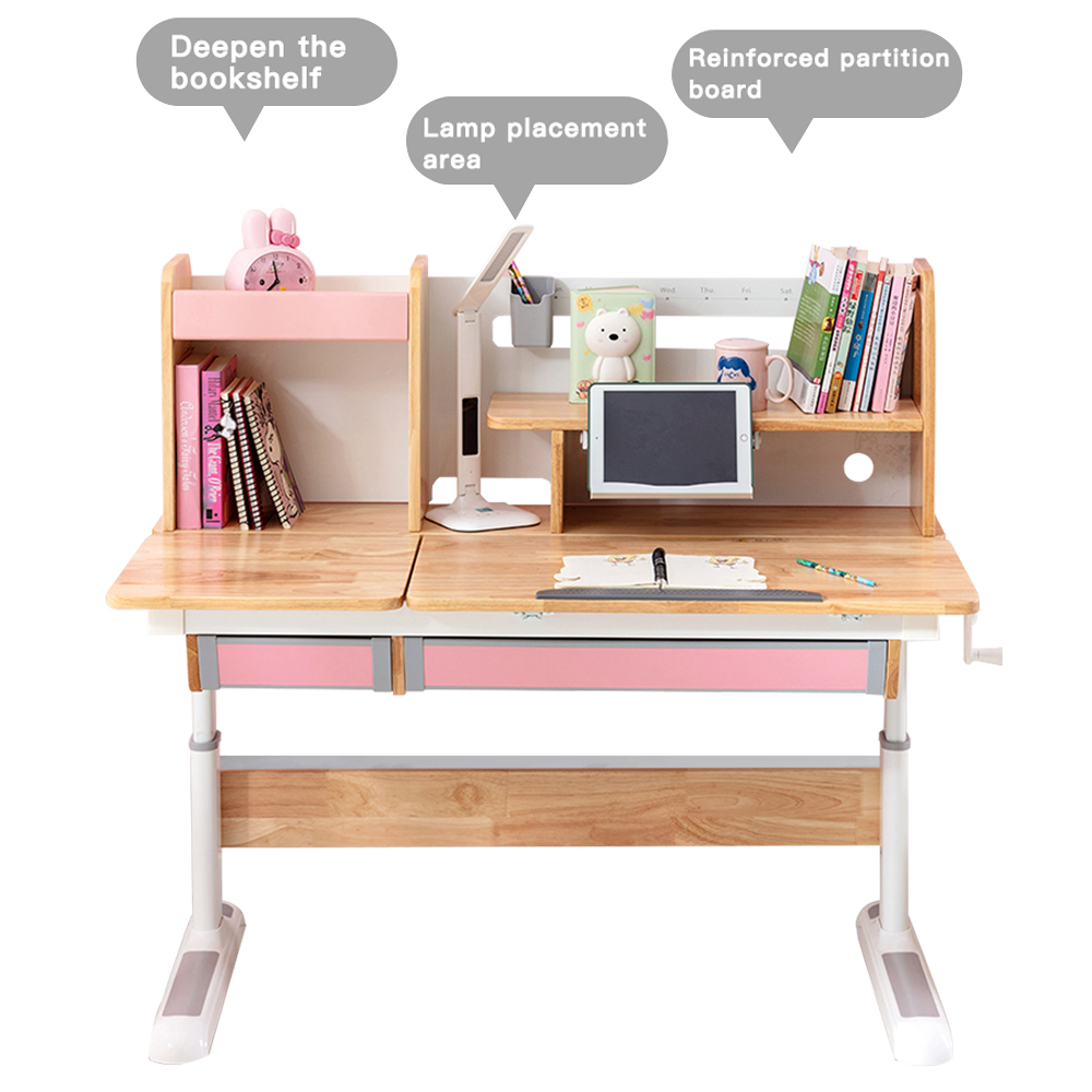 Mesa de lectura elegante ergonómica de madera ajustable en altura para niños