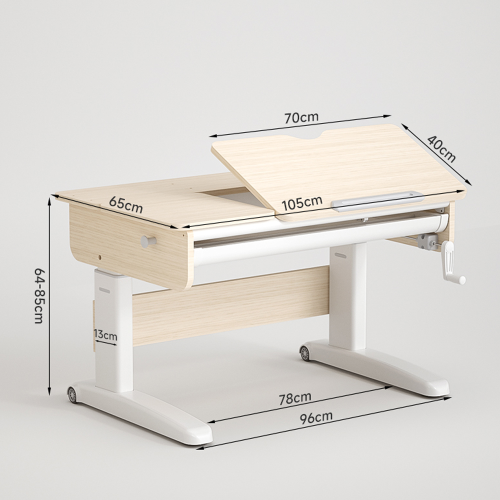 Crianças ergonômicas ajustáveis ​​em altura dobrável que aprendem mesa com estante