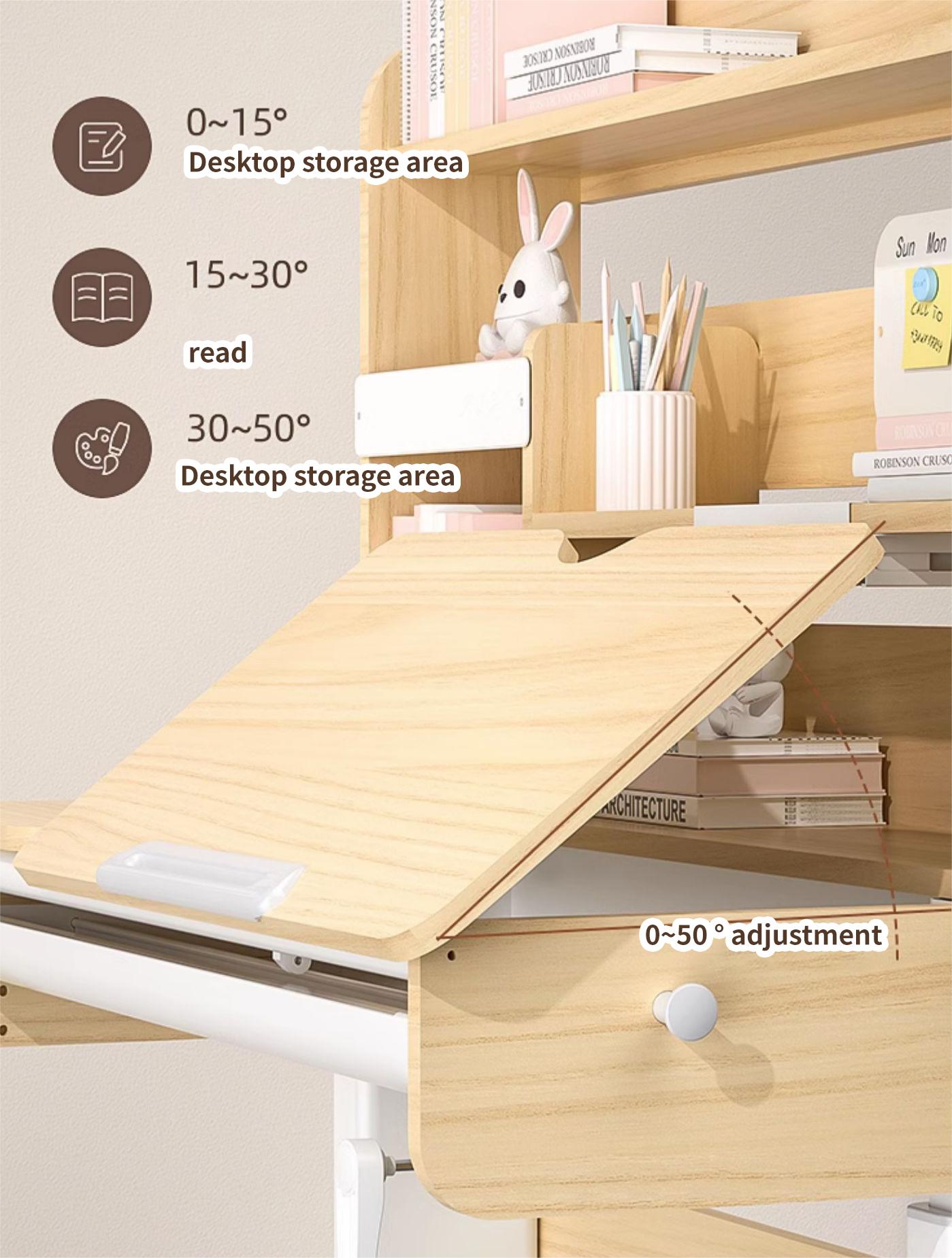 wooden ergonomic kids homework desk