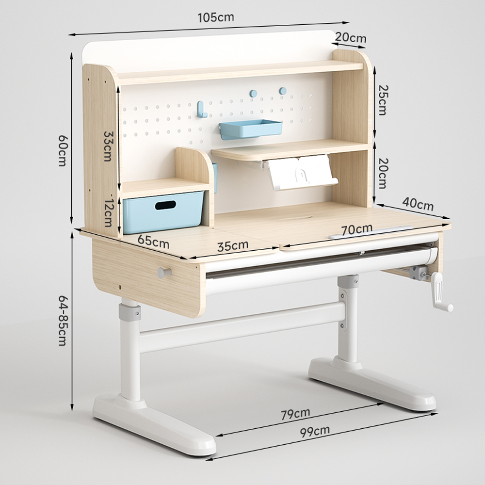 Регулируемый по высоте умный детский стол для домашнего задания с книжной полкой