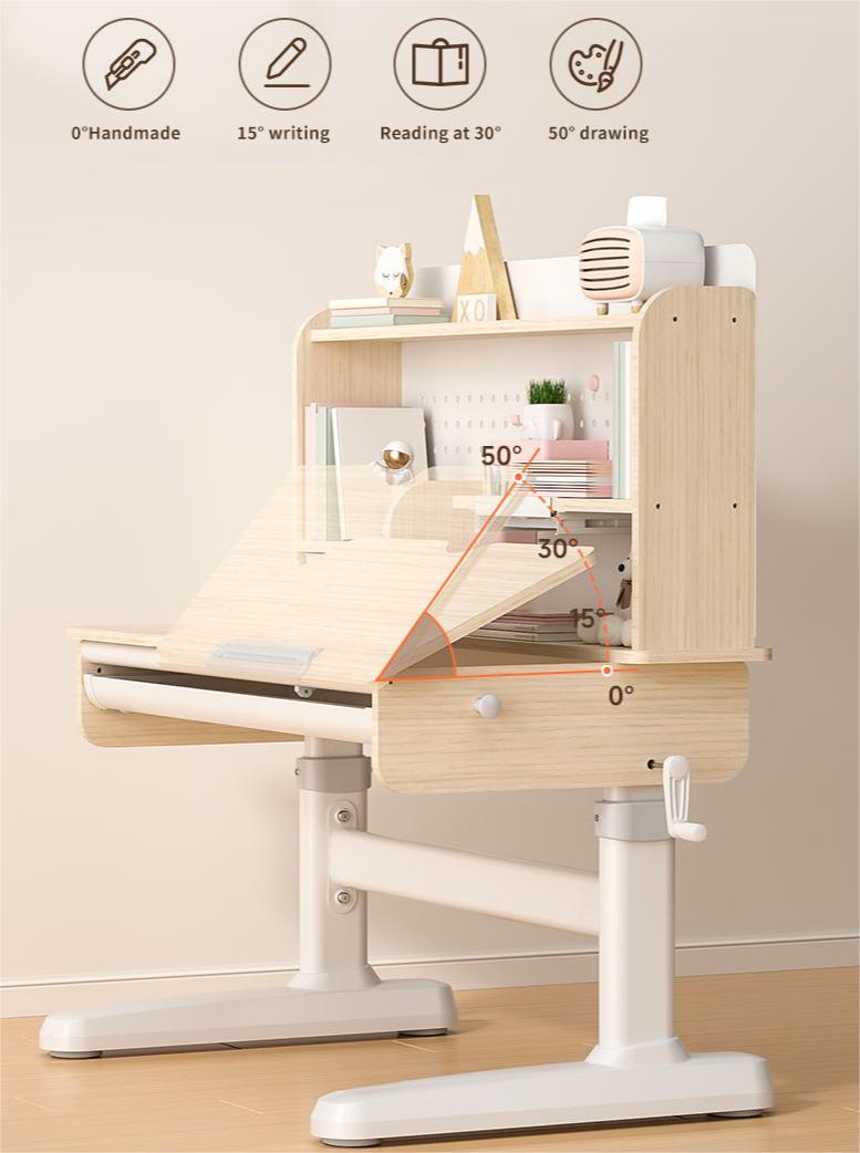 children homework table with bookshelf