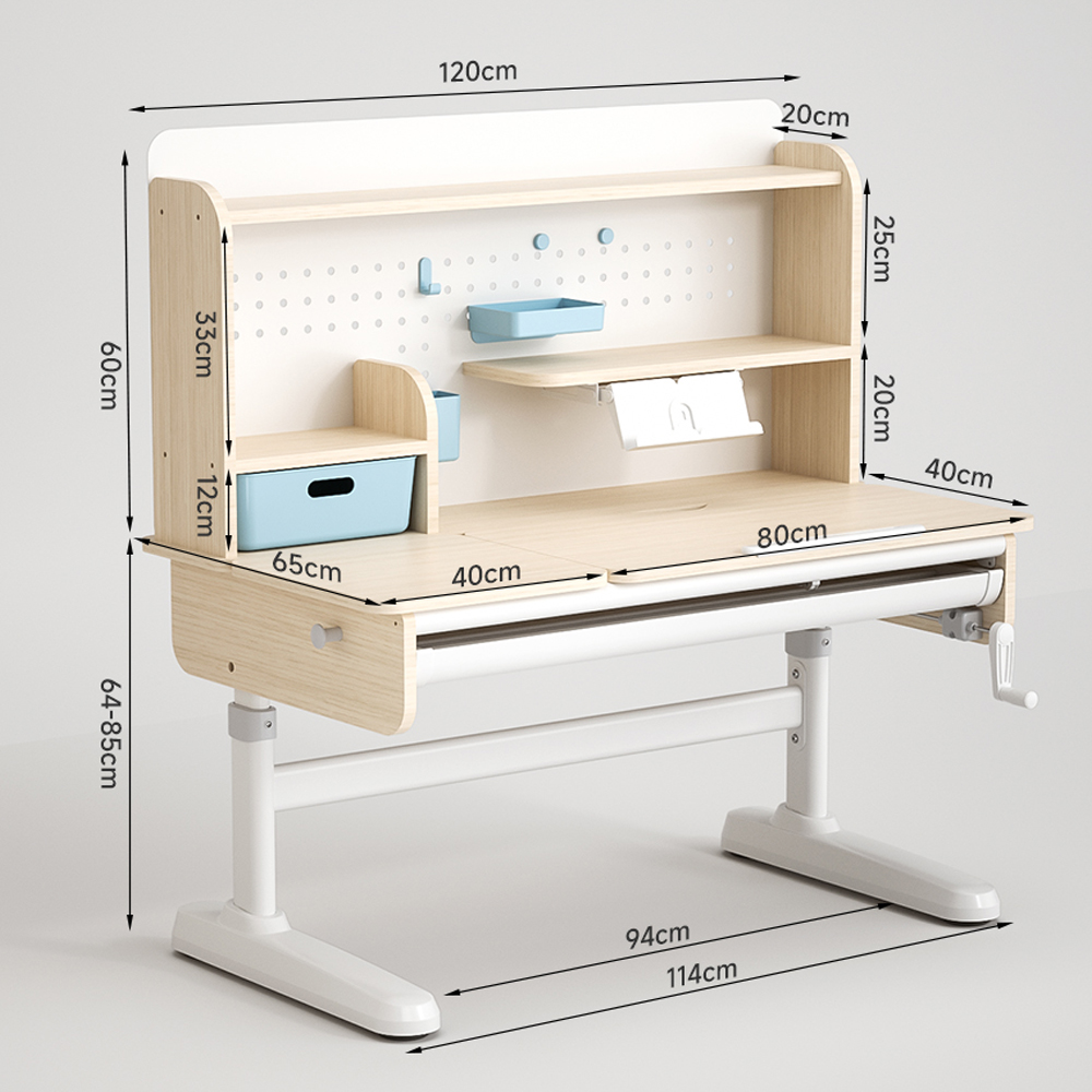 Height Adjustable Kids Reading Desk With Shelf