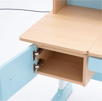 children learning table with bookshelf