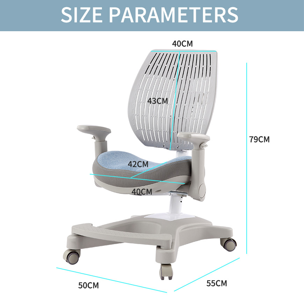 Cadeira ergonômica confortável moderna para estudo doméstico de crianças