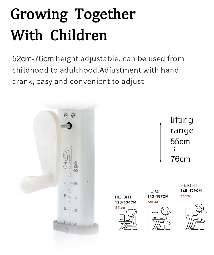 height adjustable children study desk and chair