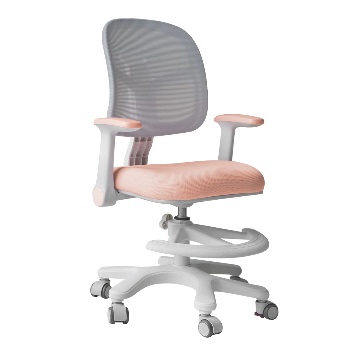 Seat-height Adjustable Study Chair With Lockable Wheels For Children