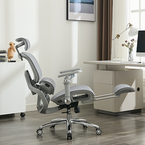 Cadeira de escritório moderna em malha com módulo de massagem lombar