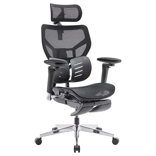 Kursi Kantor Ergonomis yang Dapat Disesuaikan dengan Sandaran Punggung dan Penyangga Lumbar Ganda