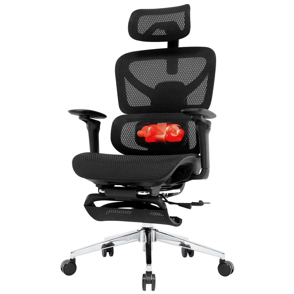 U-200 电动按摩腰部支撑办公椅，带 5D 扶手