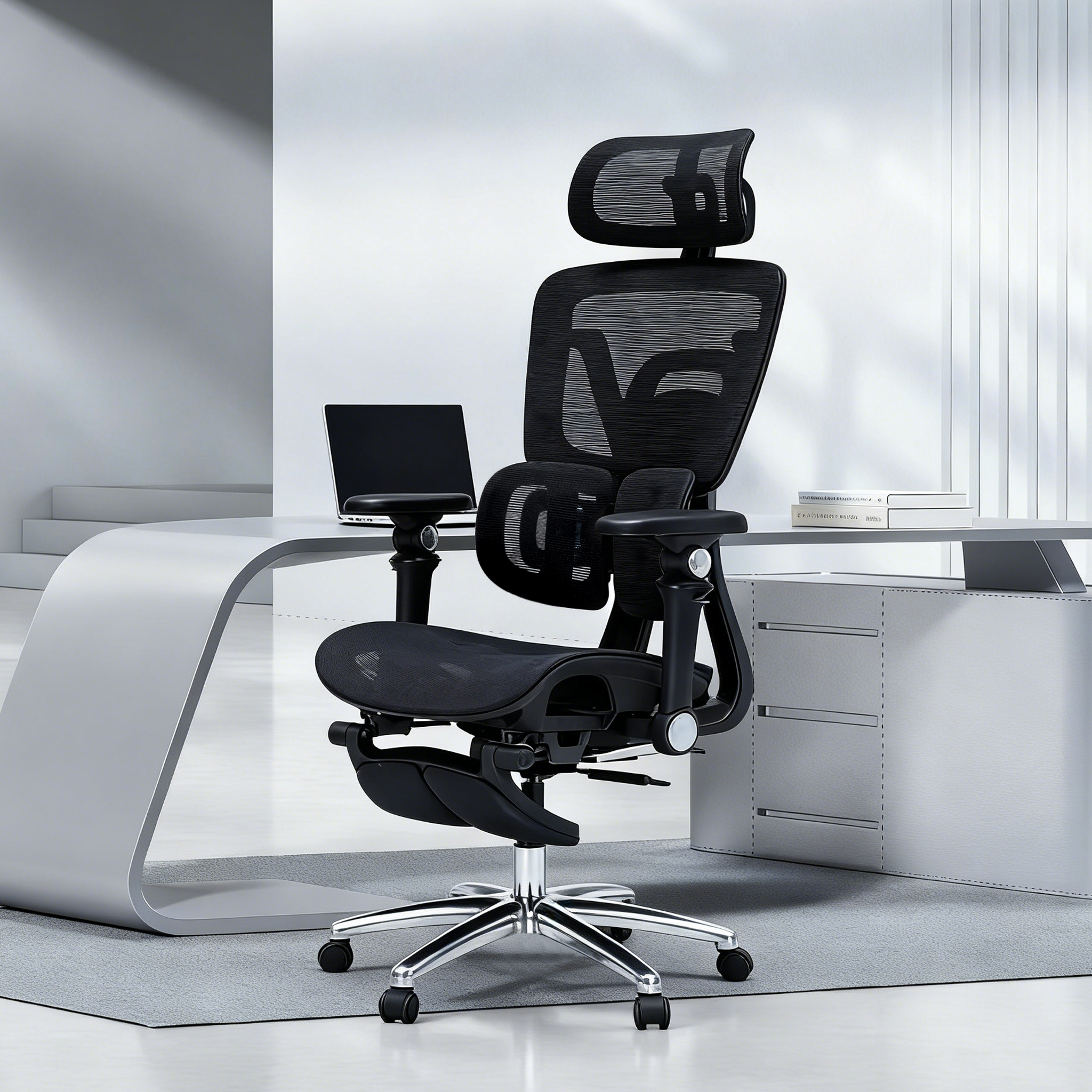 Silla de malla para computadora SG-630 con soporte lumbar ajustable avanzado