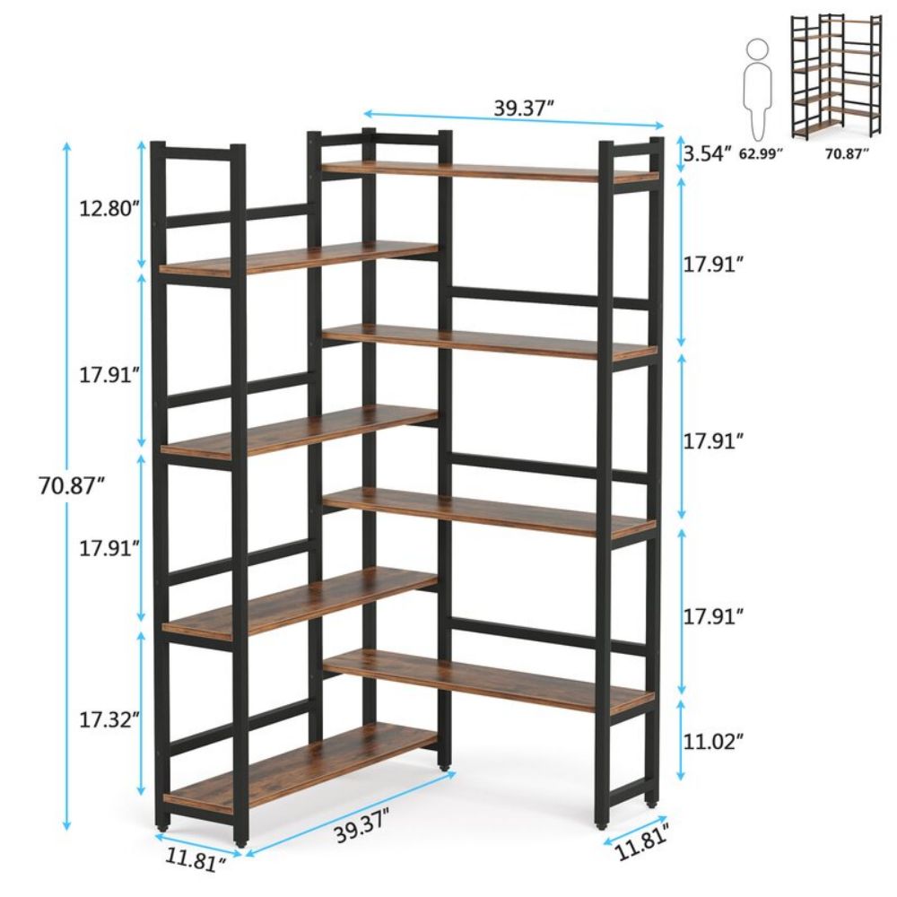 Wooden Metal Corner Display Shelf Rack Storage Para sa Sala