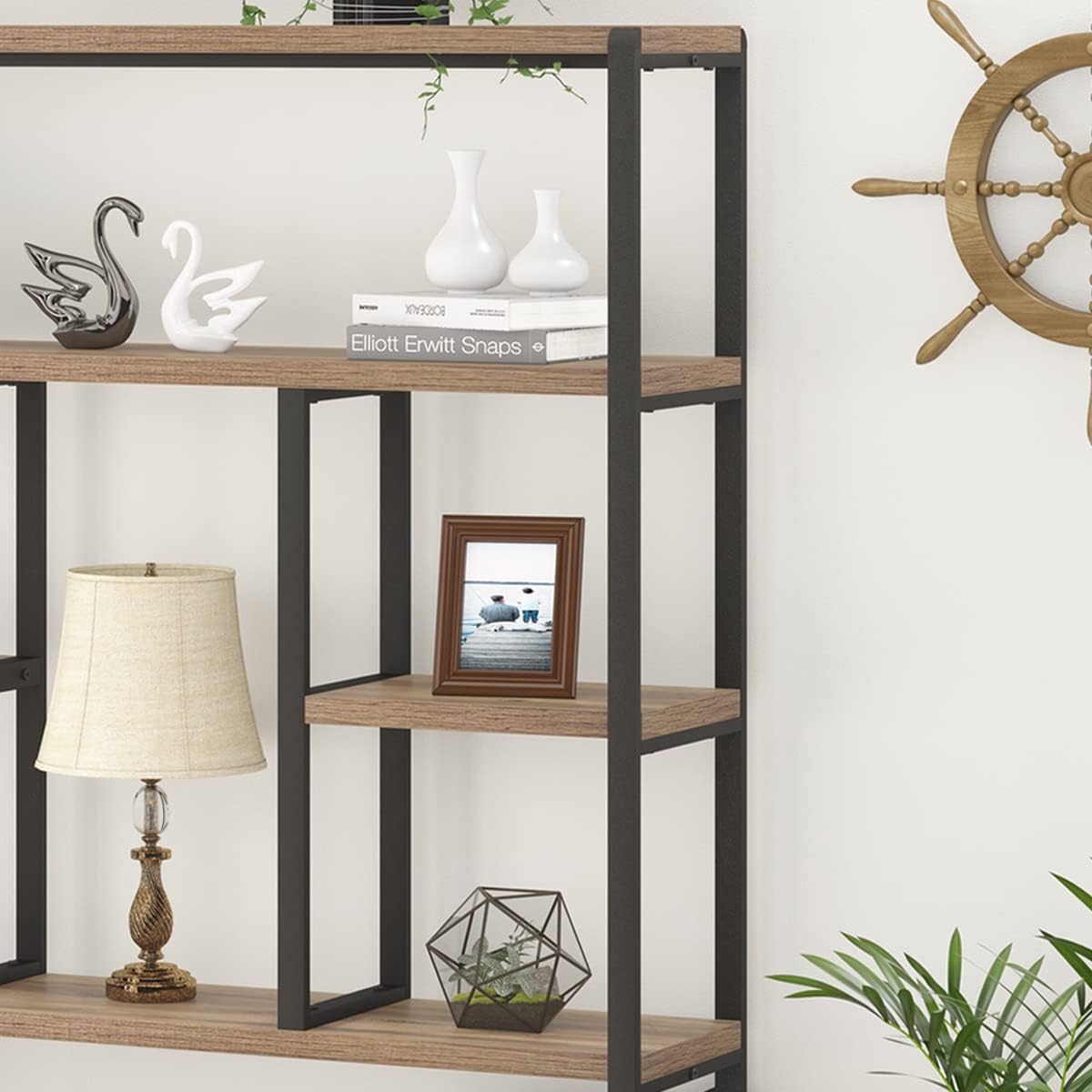 Modern Wooden Metal Display Rack Shelf For Living Room Showroom