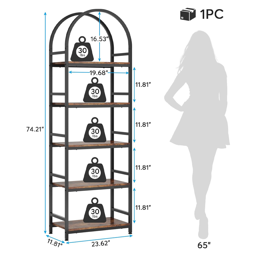 Living Room And Office Narrow Wooden Metal Corner Display Shelf Stand