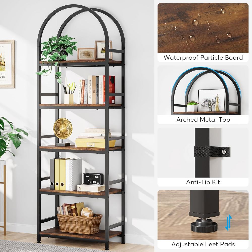 Living Room And Office Narrow Wooden Metal Corner Display Shelf Stand