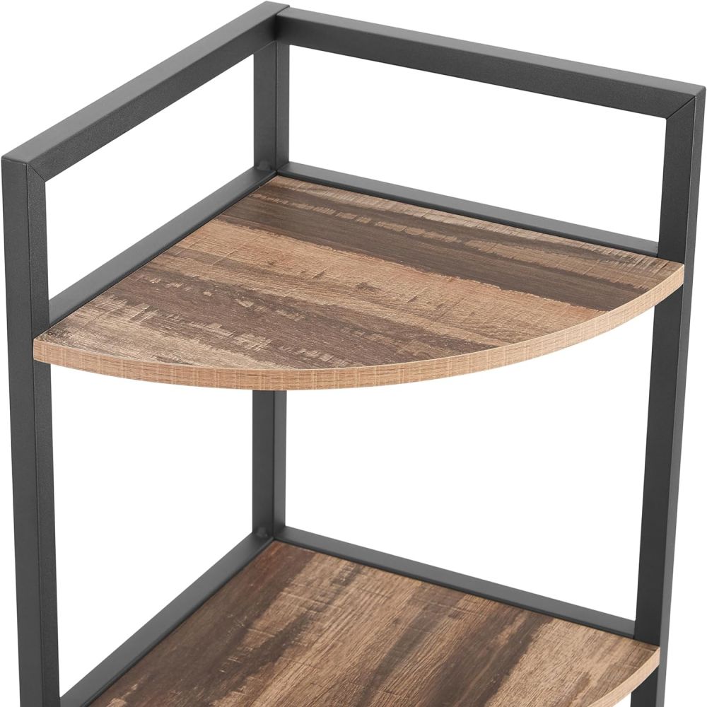 Petite unité d'étagère d'échelle de rangement d'angle en bois pour le salon