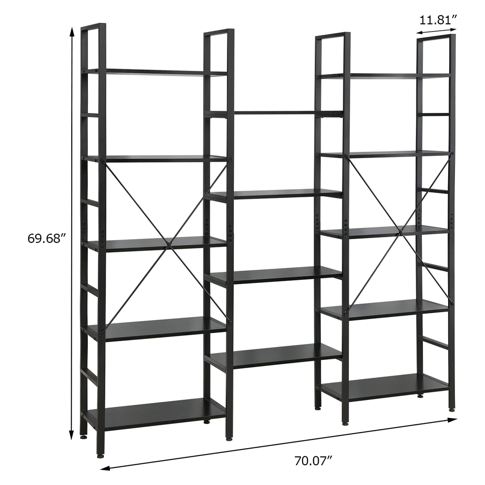 Living Room Wooden Metal Corner Display Shelf Storage Rack