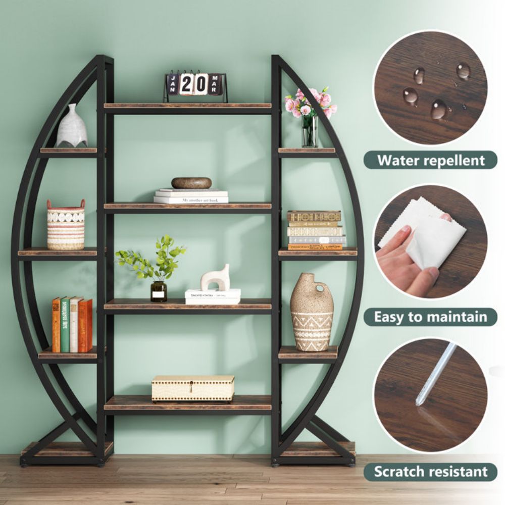 Industrial Large Display Standing Shelf Unit With Storage For Living Room